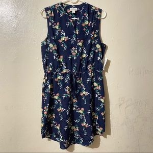 Maison Jules Navy Blue Floral Dress Size L